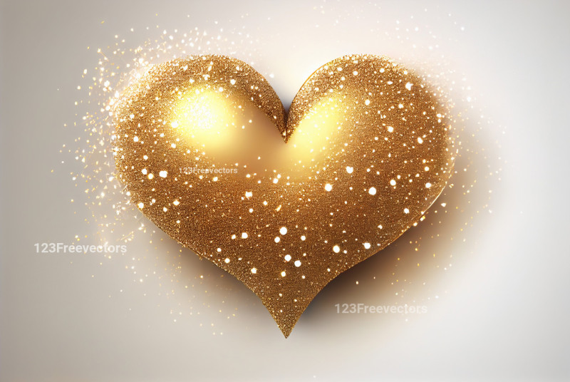 Golden Heart Shining Glittering Fairy Lights