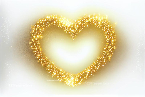 Gold Glittering Heart