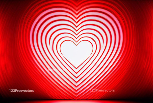Valentines Day Greetings Neon Red White Background