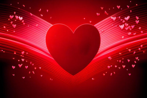 Valentines Day Greetings Neon Red White Background