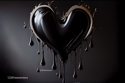 Heart Dripping Black Paint