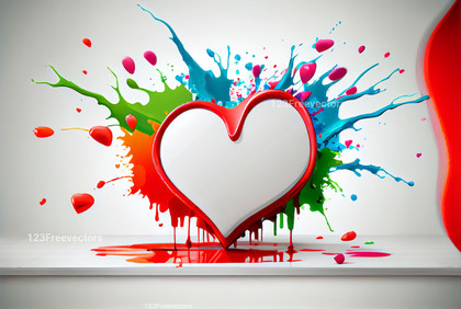 Heart Shape Paint Dripping Splash