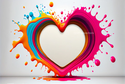 Heart Shape Paint Splatter