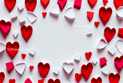 Valentines Background with Color Paper Craft Heart Shape