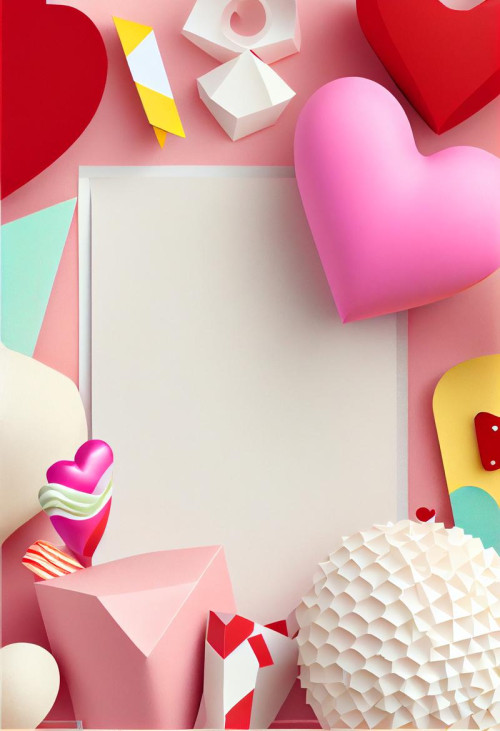 Valentines Day Background Paper Heart Craft