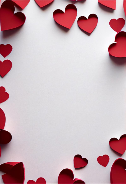 Valentines Background with Color Paper Craft Heart Shape