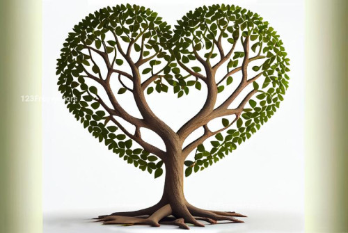 Heart Symbol Tree on White Background