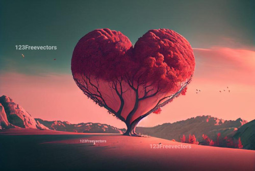 Couple Cuddling in Heart Shaped Tree