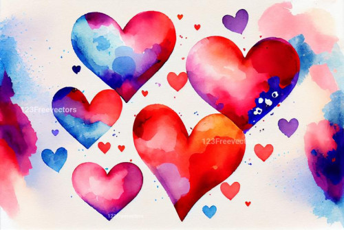 Watercolor Valentine Background