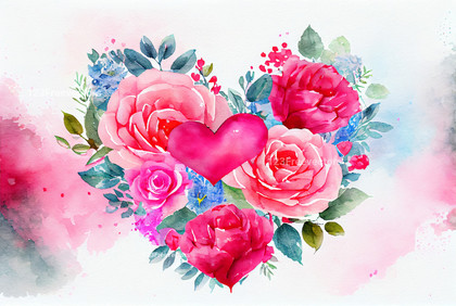 Watercolor Valentine Background