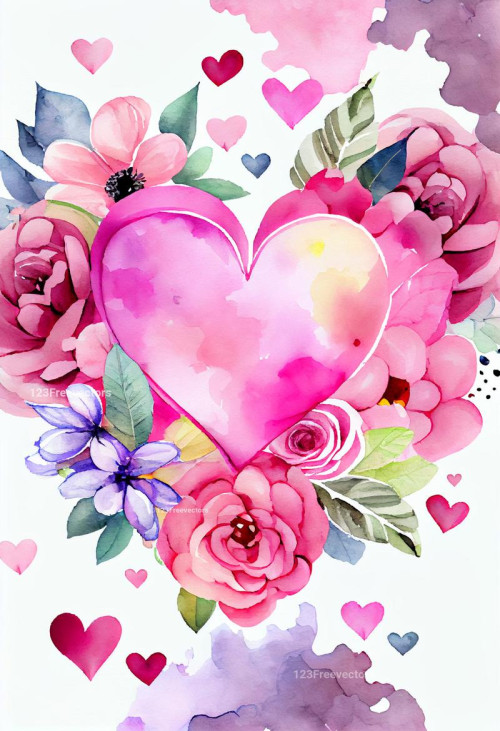 Valentines Day Watercolor Background
