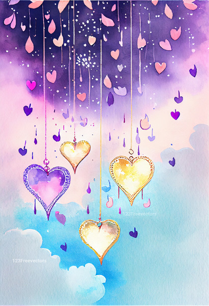 Valentines Day Watercolor Background