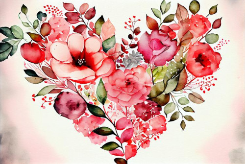 Watercolor Valentine Background