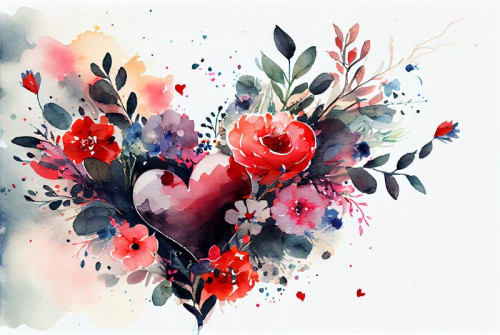 Watercolor Valentine Background