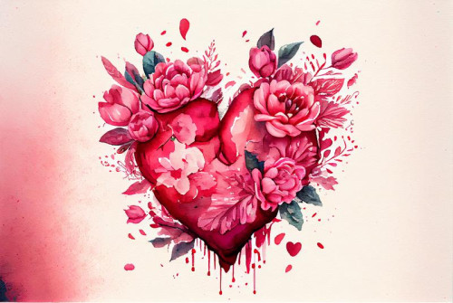 Valentines Watercolor Background