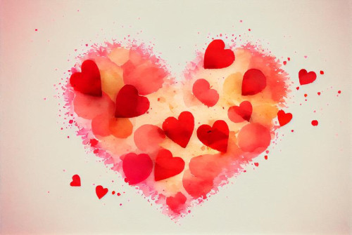 Valentines Day Watercolor Background