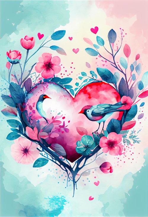 Valentine Watercolor Background
