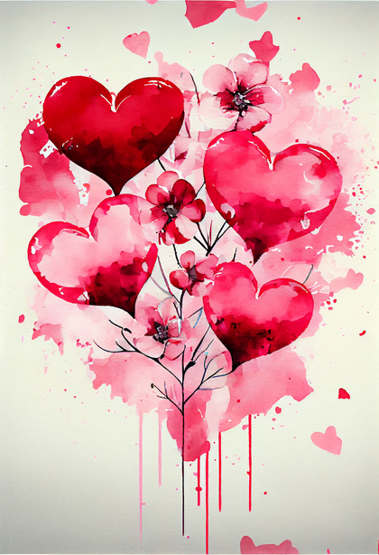 Valentines Day Watercolor Background