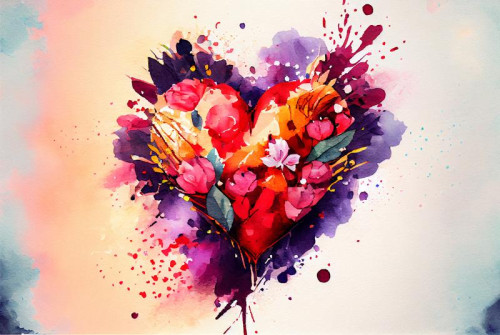 Valentines Day Watercolor Background