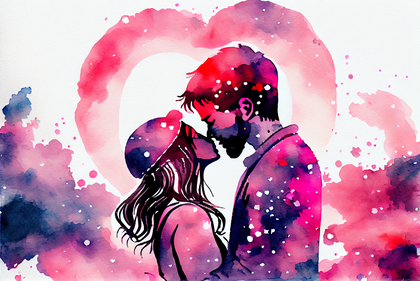 Valentines Background Watercolor