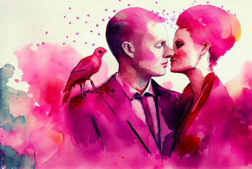 Watercolor Valentine Couple
