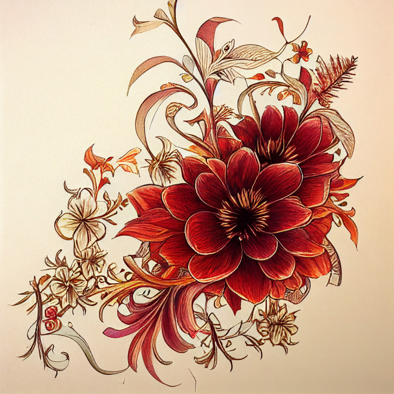 Hand Drawn Flower Background Image