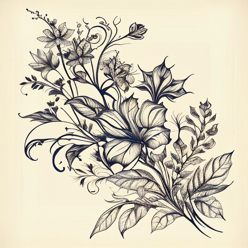 Hand Drawn Flower Background Image