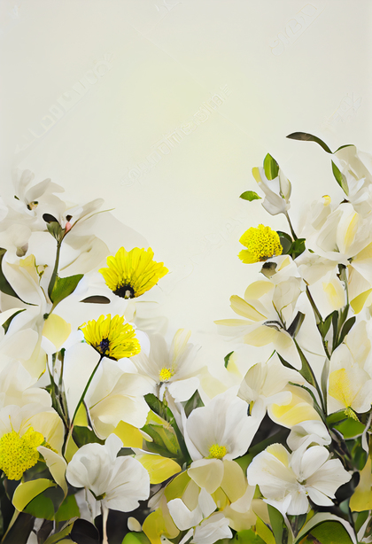 Yellow and White Flower Card Background Image