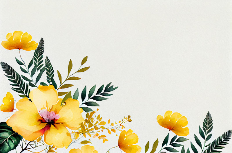 Watercolor Yellow Flower Card Background