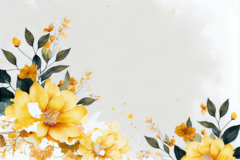 Watercolor Yellow Flower Card Background