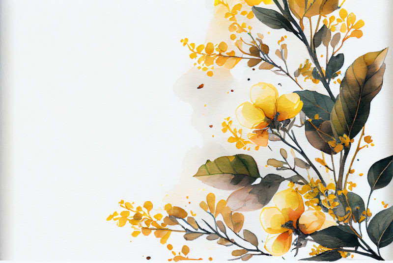 Watercolor Yellow Flower Card Background Image