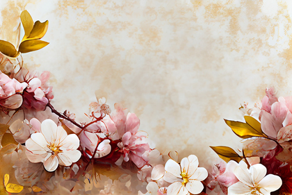 Blossom Flower on Beige Card Background Image