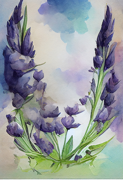 Watercolor Bluebell Flower Background Image