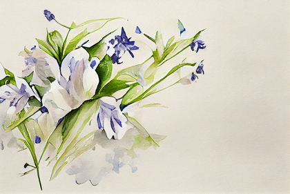 Watercolor Bluebell Flower Background Image