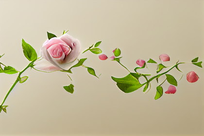 Rose Flower on Beige Card Background