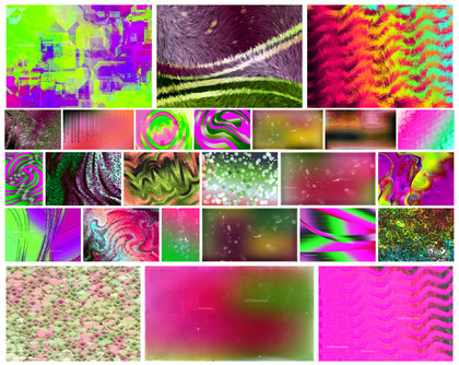 Elegant Fusion: Captivating Pink and Green Abstract Designs