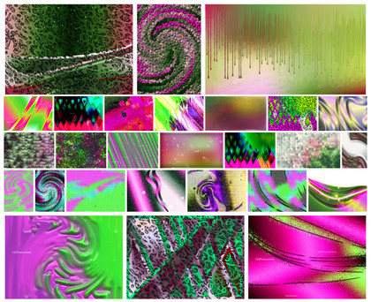 Vibrant Fusion: A Creative Collection of Pink and Green Designs