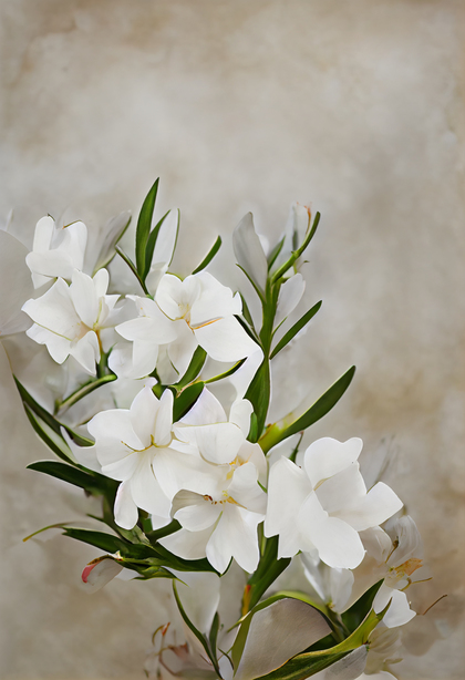 Oleander Flower on Grey Background Image