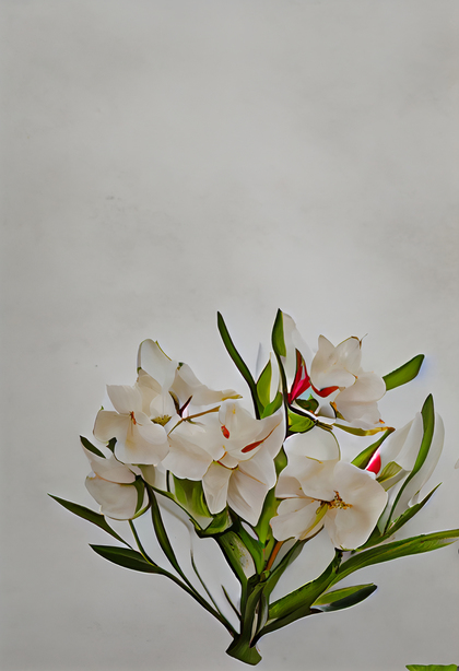 Oleander Flower on Grey Background
