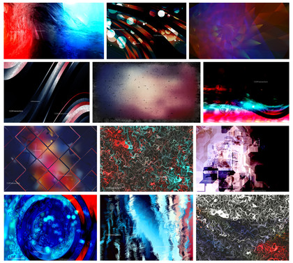 Creative Collection: Abstract Black Red and Blue Designs