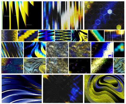 Vibrant Fusion: A Collection of Blue Yellow and Black Designs