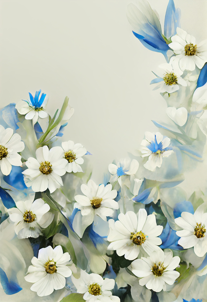 Blue and White Flower Card Background