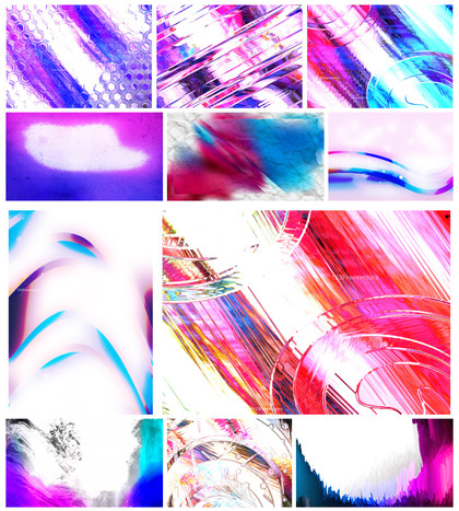 Aesthetic Fusion: Pink Blue and White Abstract Designs