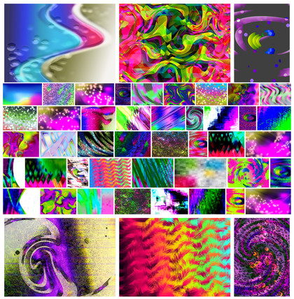 Creative Collection: Abstract Blue Pink and Green Design Inspiration