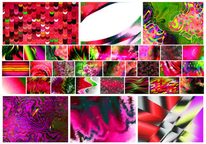 Vibrant Fusion: A Creative Collection of Pink Red and Green Abstract Backgrounds and Textures