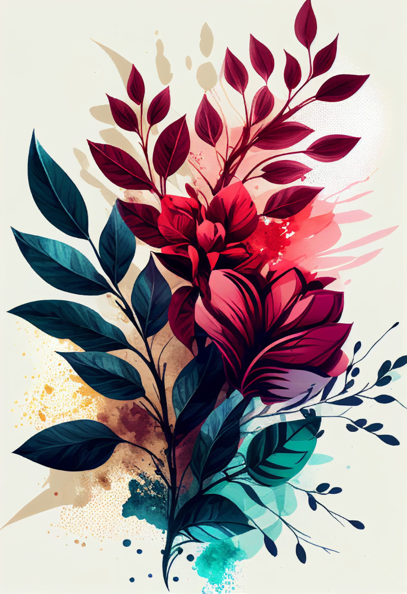 Watercolor Colorful Flower Background