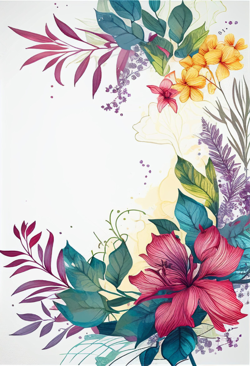 Watercolor Colorful Flower Background Image