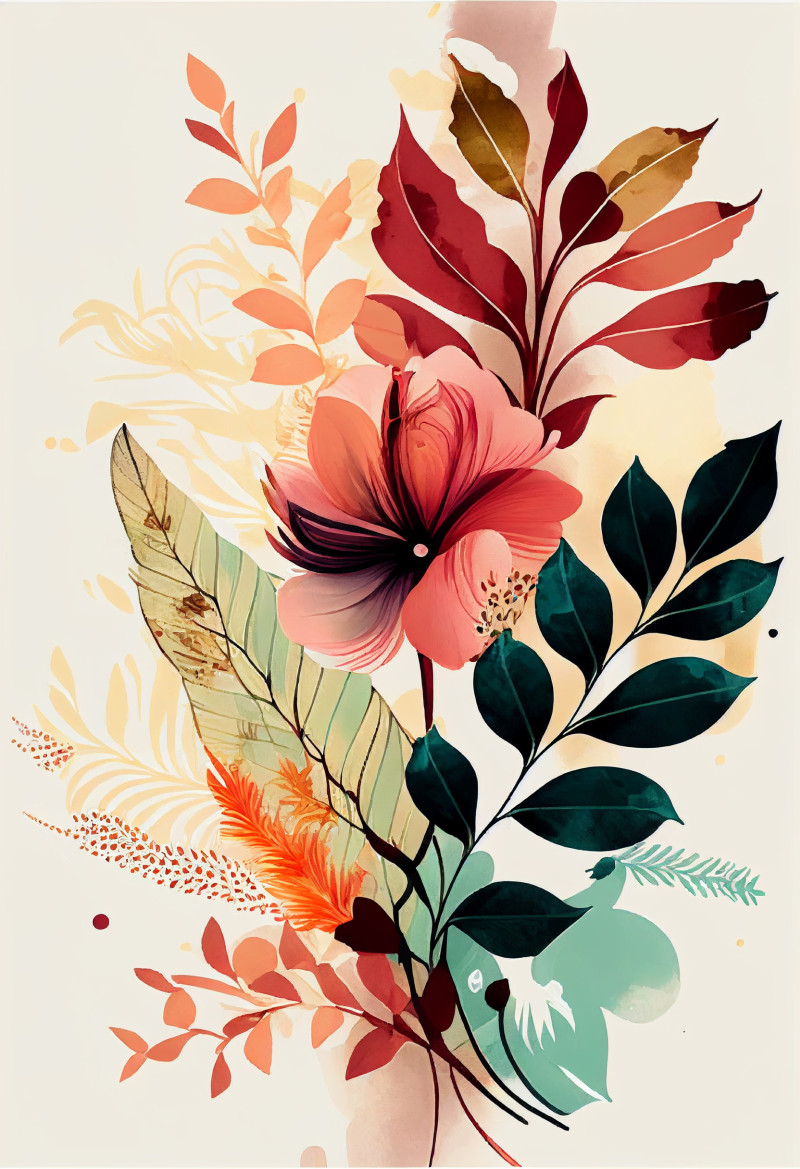 Watercolor Colorful Flower Background