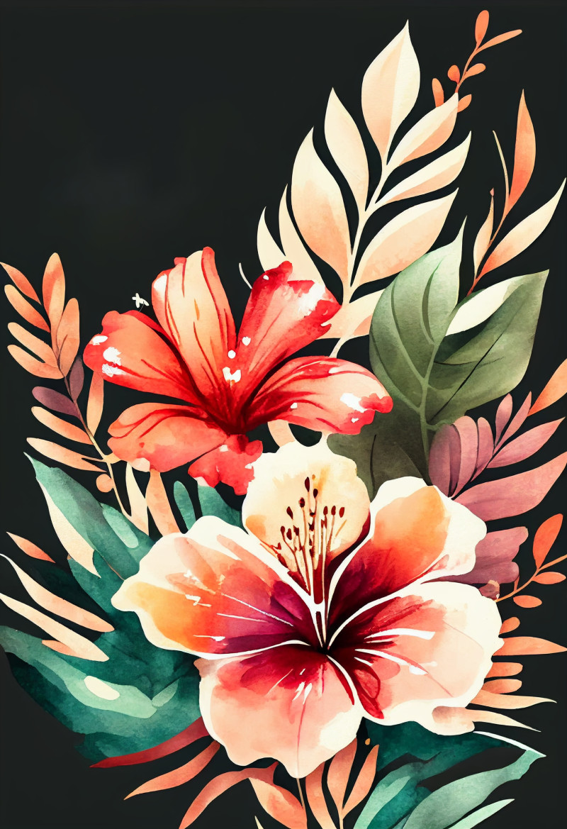 Watercolor Colorful Flower Background Image