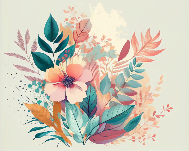 Watercolor Colorful Flower Background